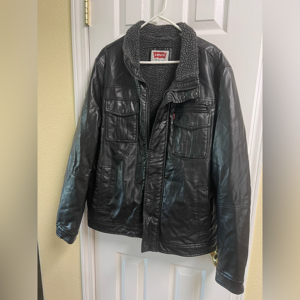Levi’s faux leather jacket-Large